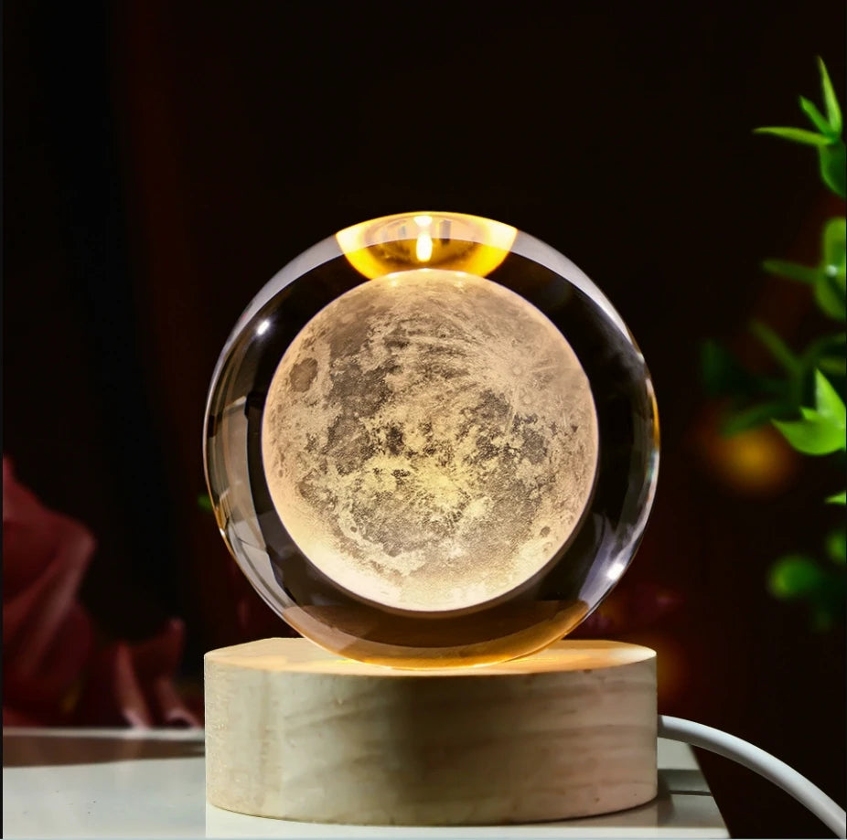 Crystal Ball 3D Atmosphere Saturn Solar System MoonPlanets Crystal Ball Glass Ball Home Decoration Valentine's Day Gift Ornam