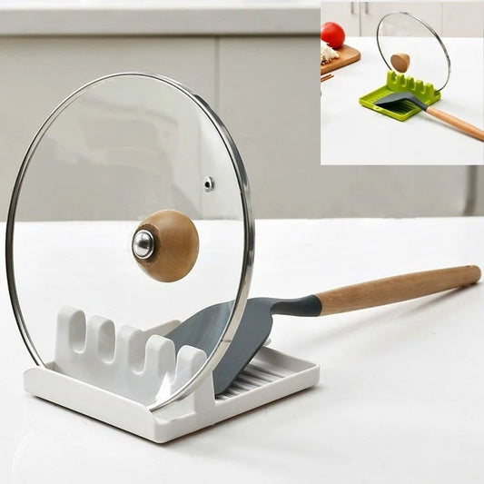 Non-Slip Kitchen Spoon & Spatula Rest Holder | Countertop Utensil Organizer