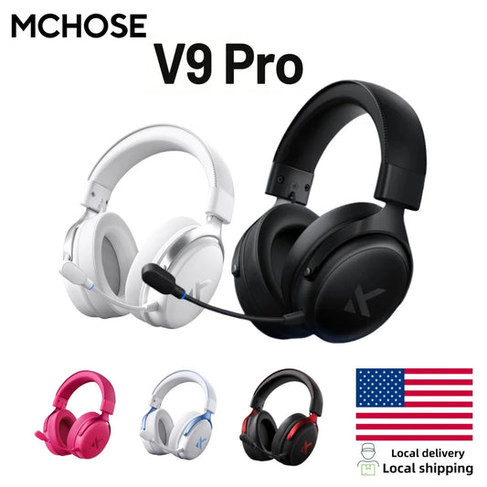 MCHOSE V9 Pro Wireless Gaming Headset 7.1Surround Sound Headphones Noise Canceling Mic Low Latency Lightweight for PS5 PC SWI