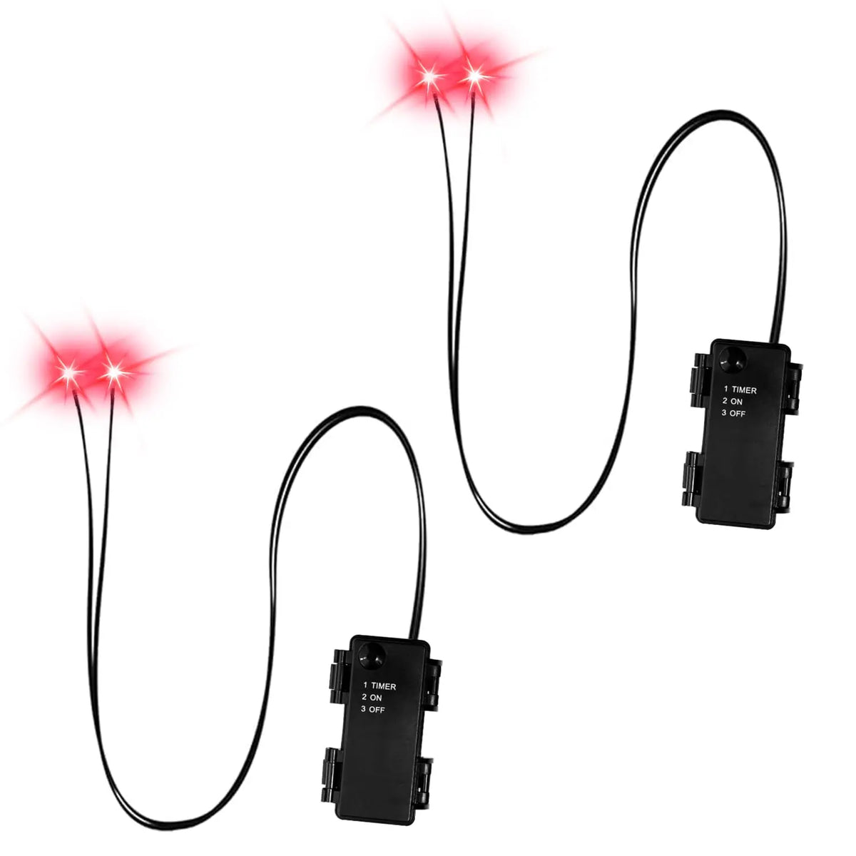 Halloween LED Glowing Eyes with Auto Timer – 2pc Light-Up DIY Eyes for Masks, Pumpkins, Skulls & Outdoor Props