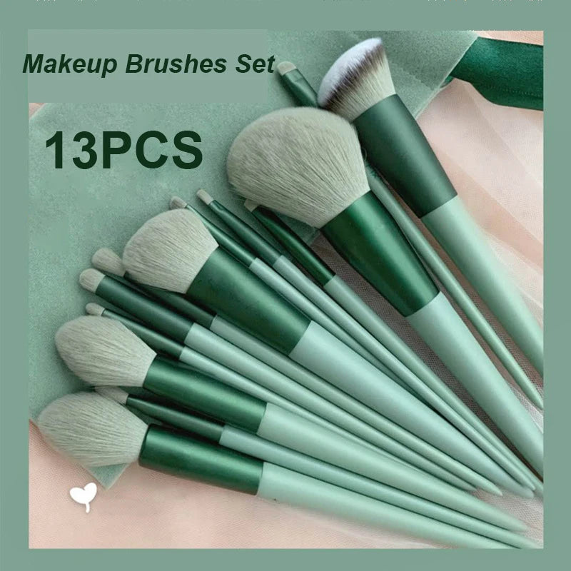 13-Piece Makeup Brush Set – Eye Shadow, Foundation & Blending Brushes
