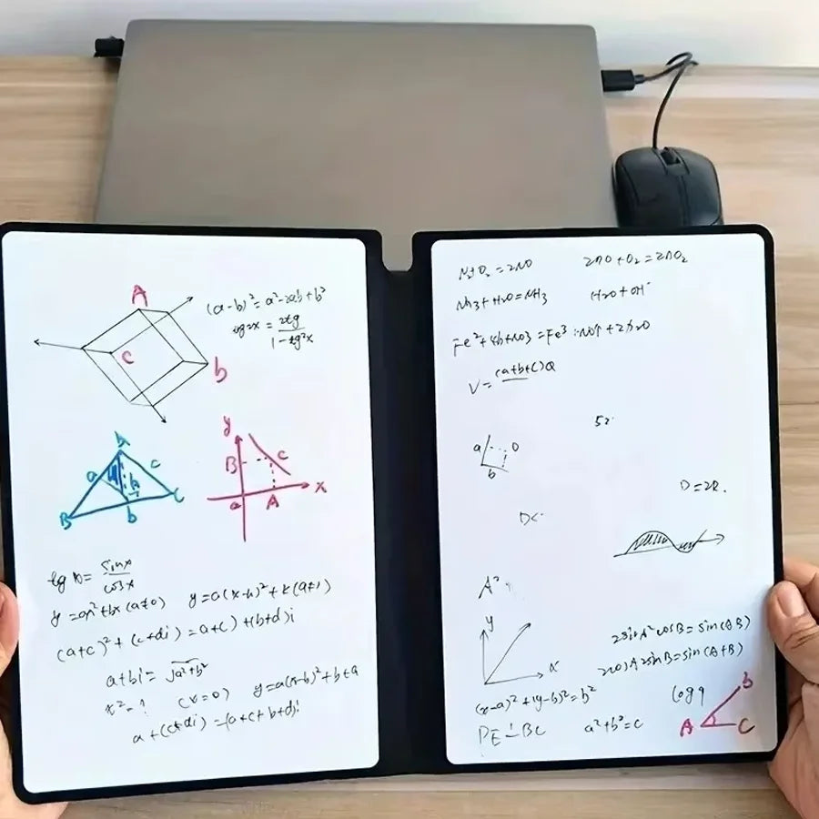 A5 Reusable Whiteboard Notebook Set – Leather Weekly Planner & Memo Pad with Whiteboard Pen & Erasing Cloth (6 Colours)