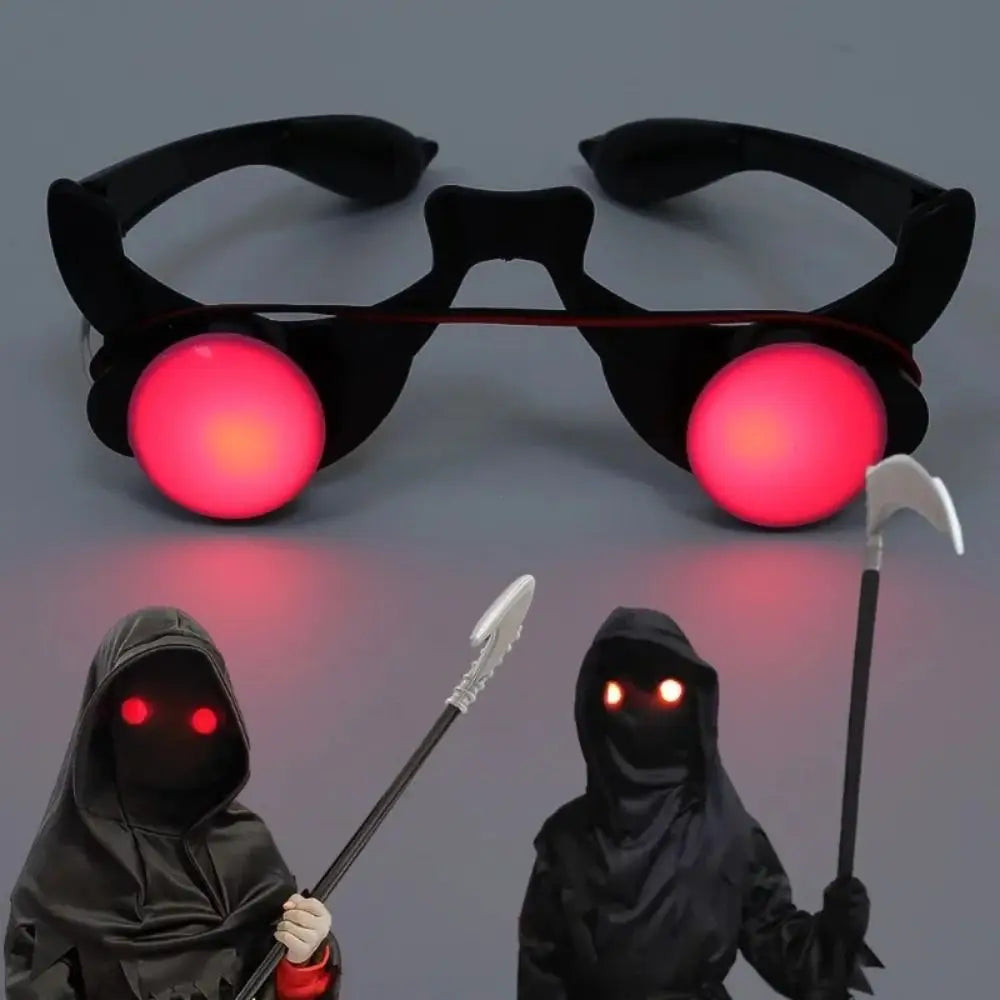 Halloween Light-Up Horror Red Eye Glasses – LED Glow Scary Cosplay Prop for Parties & Haunted Events