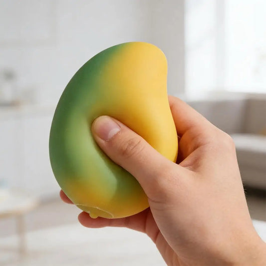 Color-Changing Mango & Strawberry Squeeze Stress Ball – Stretchy TPR Fidget Toy for Anxiety Relief & Desk Decor