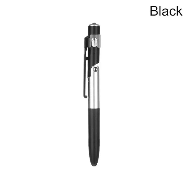 4-in-1 Multifunction Ballpoint Pen Stylus – Touchscreen Stylus, Flashlight & Tablet Stand in One (Green, Orange, Black or Blu