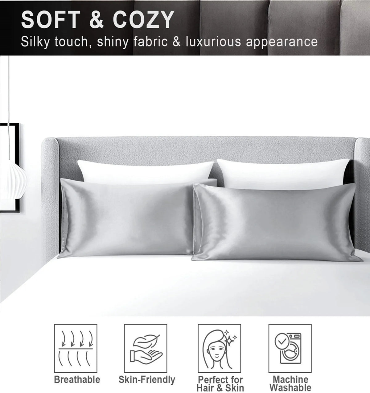 JuwenSilk Mulberry Silk Pillowcase - Standard & Queen Size