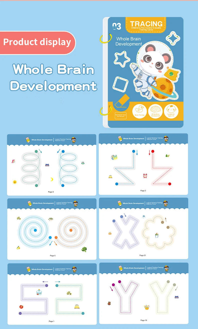 Reusable Kids Practice Book Set – 34 Page