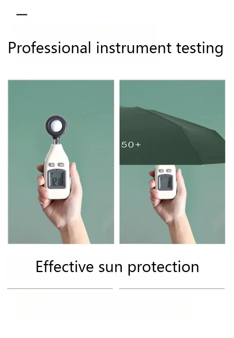 Mini paraguas de bolsillo para lluvia, sombrilla plegable de vinilo con protección ultravioleta UV, parasol de bolsillo, cáps