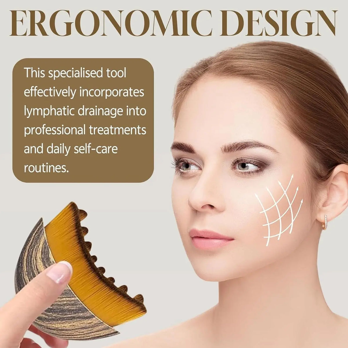 Lymphatic Contour Face Brush – Facial Drainage Massager & Skin Sculpting Tool