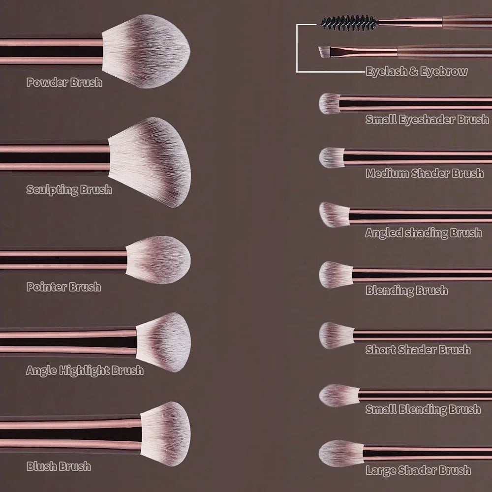 13-Piece Kabuki Makeup Brush Set – Foundation, Eyeshadow, Blush & Cosmetic Tools