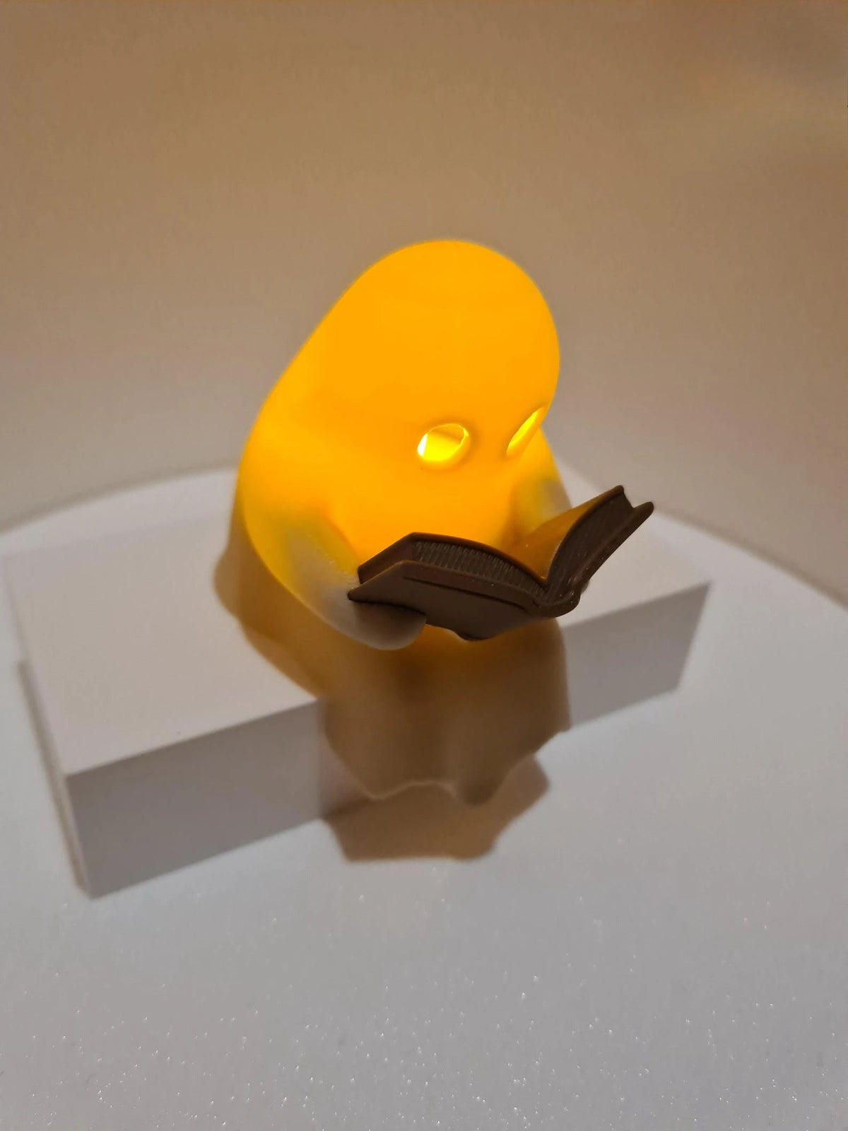 Ghost Reading a Book Shelf Sitter Figurine – Cute Halloween Ornament with Flickering LED Tealight