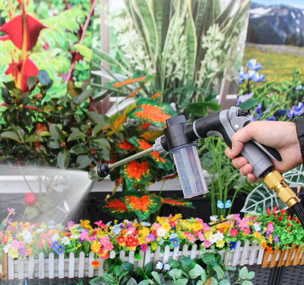 Garden Hose Sprayer Nozzle with Foam Cannon — High Pressure Wand for Car Wash, Watering & Outdoor Cleaning
