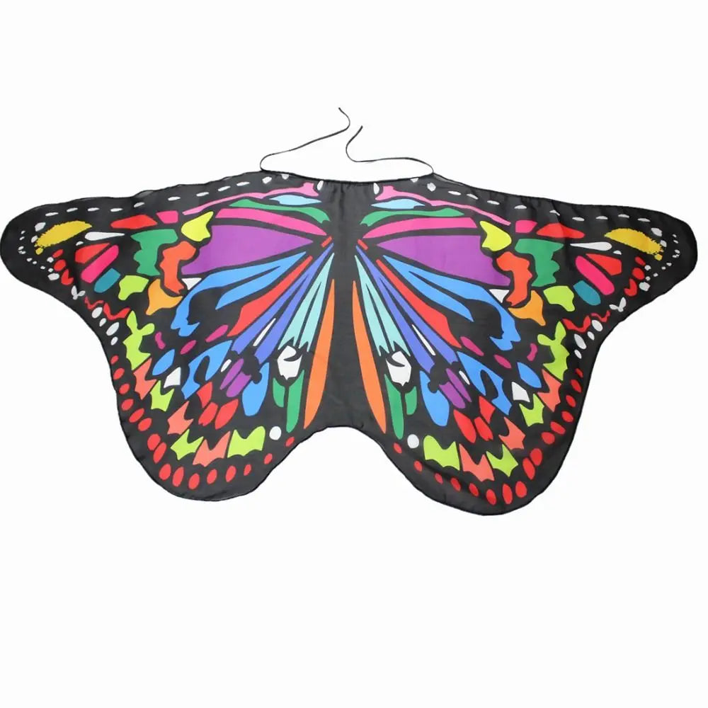Kids Butterfly & Angel Wings Shawl Cape – Fairy Elf Costume for Halloween, Cosplay, Dance & Stage Performance (Multiple Colors)