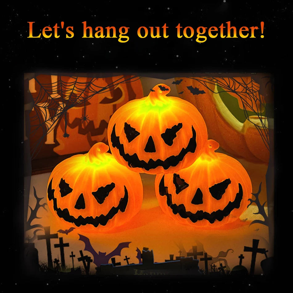Halloween Pumpkin Lantern – Skull & Ghost Face LED Candle Lamp for Bedroom, Garden & Party Decor