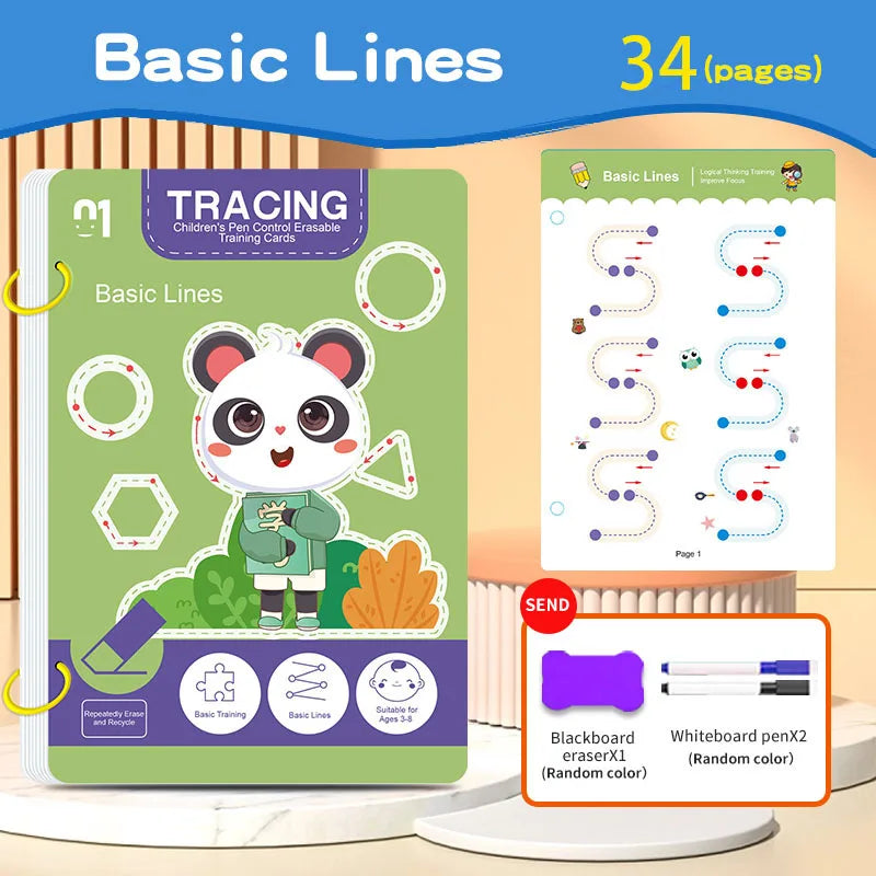 Reusable Kids Practice Book Set – 34 Page