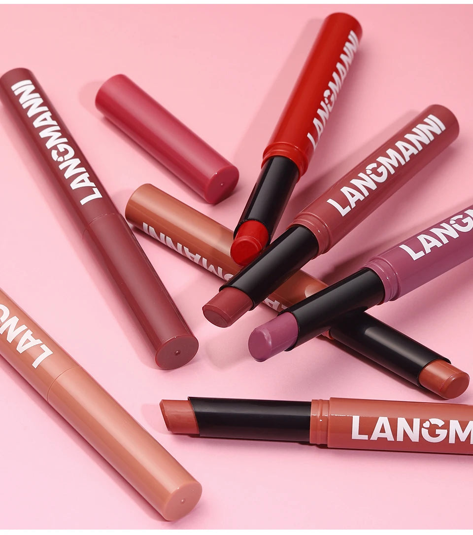 2-in-1 Waterproof Lipliner & Lipstick Pen – Long-Lasting Velvet Lip Color