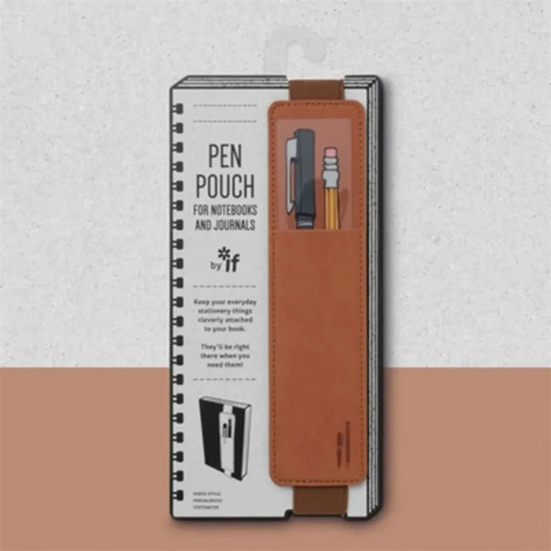 PU Leather Pen Case with Elastic Buckle – Slim Portable Pencil Pouch for School, Office & Meetings (Single or Wide Style, 6 C