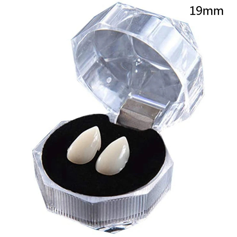 Halloween Vampire & Werewolf Fang Dentures – Fake Teeth Cosplay Prop for Adults & Kids (4 Sizes)