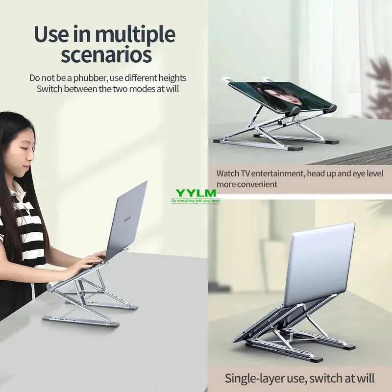 Adjustable Aluminum Laptop Stand - Foldable & Portable