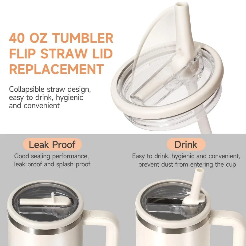 Replacement Lid & Straw Set for Stanley Quencher Tumbler