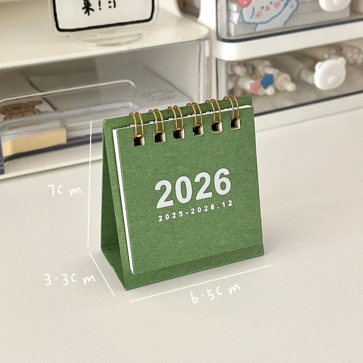 2026 Mini Spiral-Bound Desk Calendar – Simple Decorative Desktop Calendar for Home, Office & Stationery (6 Colours)