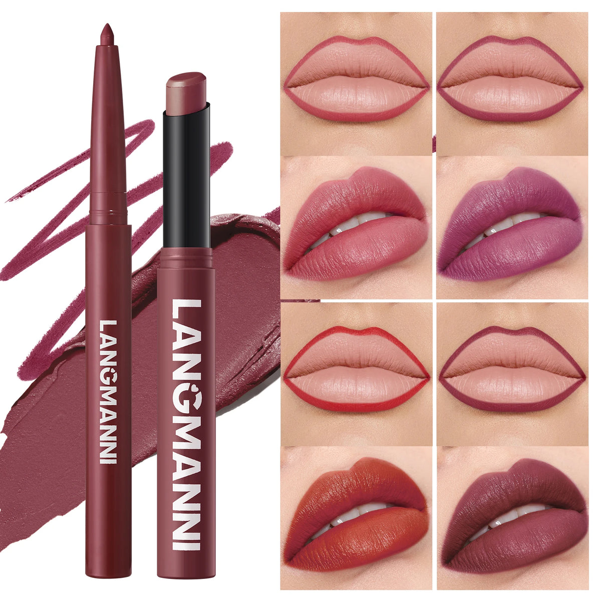 2-in-1 Waterproof Lipliner & Lipstick Pen – Long-Lasting Velvet Lip Color