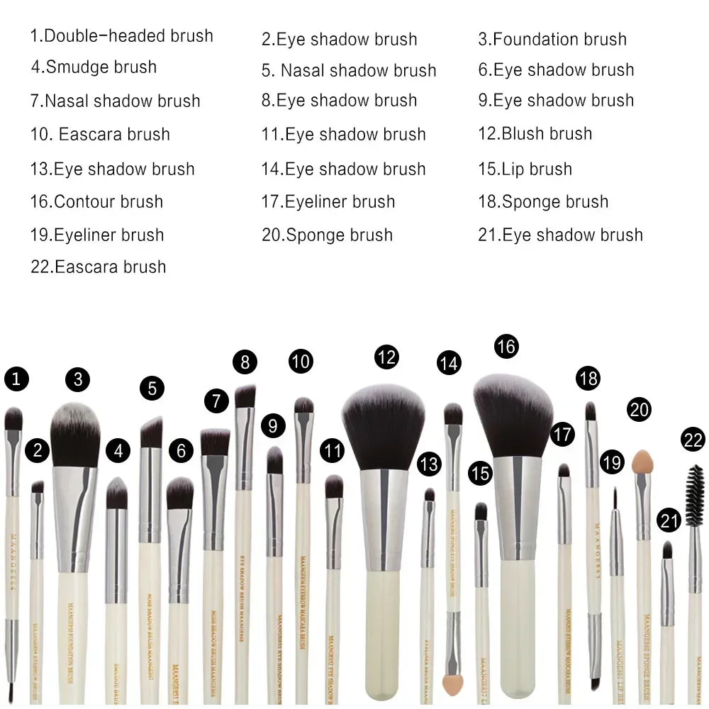 Professional Makeup Brush Set – 3, 13 & 22-Piece Eyeshadow & Face Kits