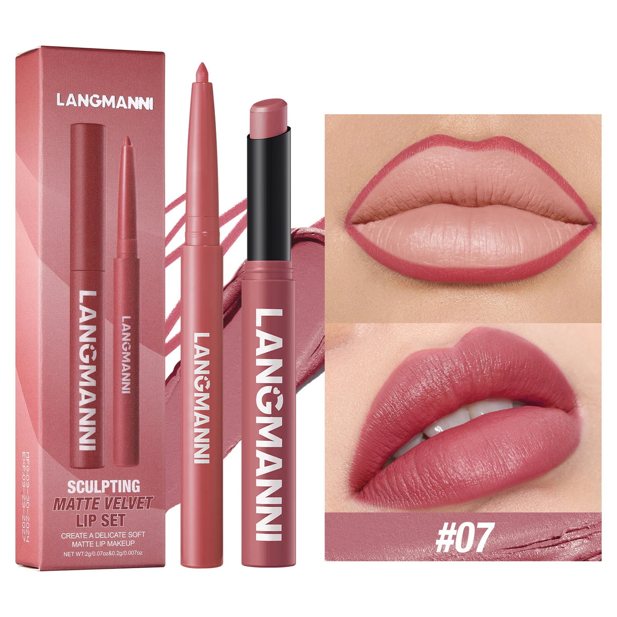 2-in-1 Waterproof Lipliner & Lipstick Pen – Long-Lasting Velvet Lip Color