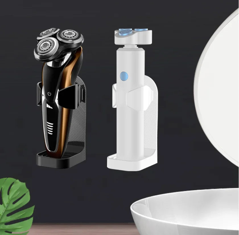 1Pcs Self Adhesive Razor Holder Punch-Free Wall Mounted Shaver Organizer Traceless Storage Rack for Toothbrush & Electric Sha