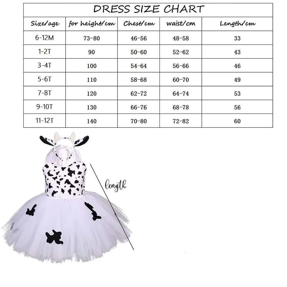 Girls’ Animal Print Tutu Costume Dress – Forest Theme Halloween Cosplay & Dance Performance Set for Kids