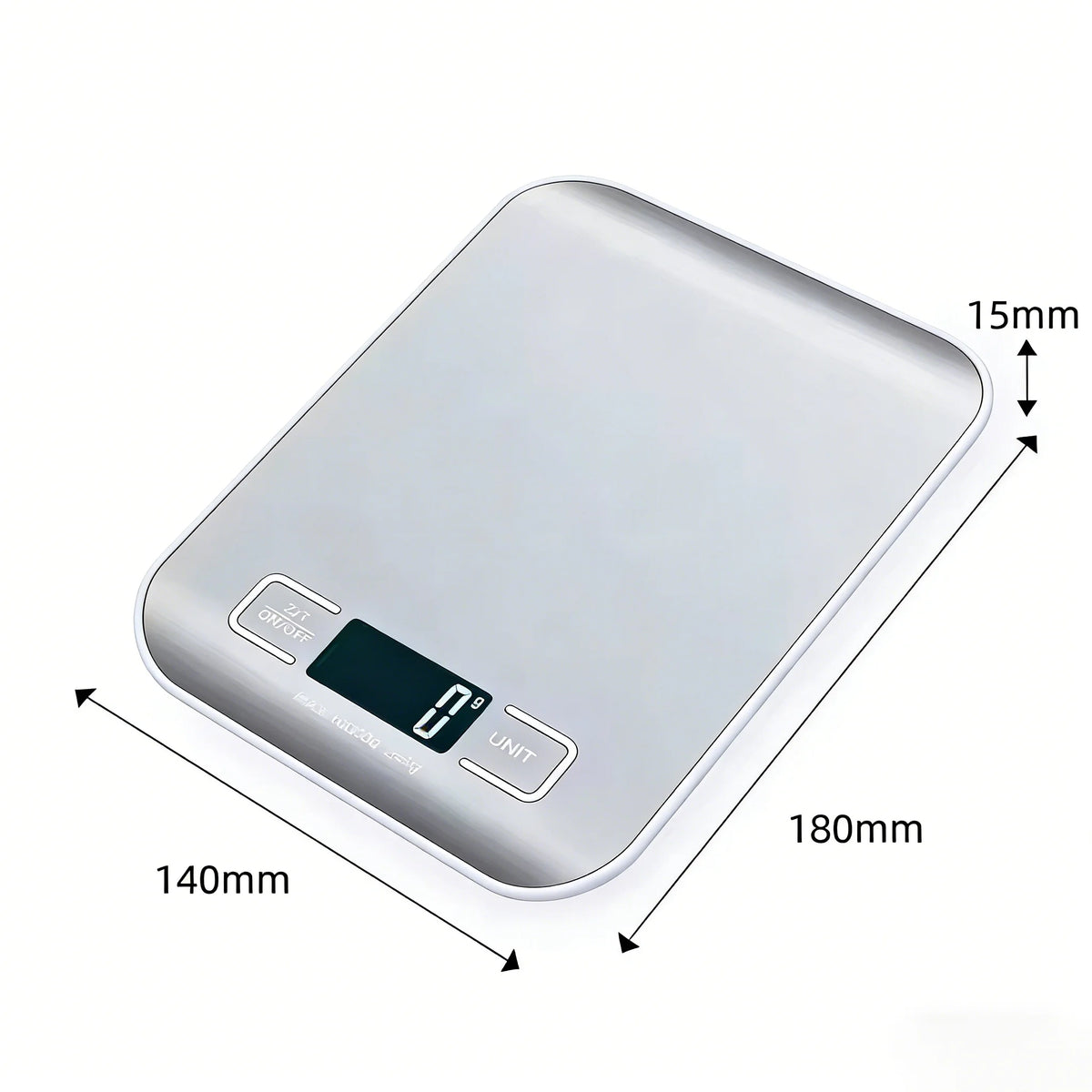 Digital Kitchen Scale 10/5kg-1g LED Display Stainless Steel Panel Electronic Scales for Home Food Snacks Weighing Baking Tool