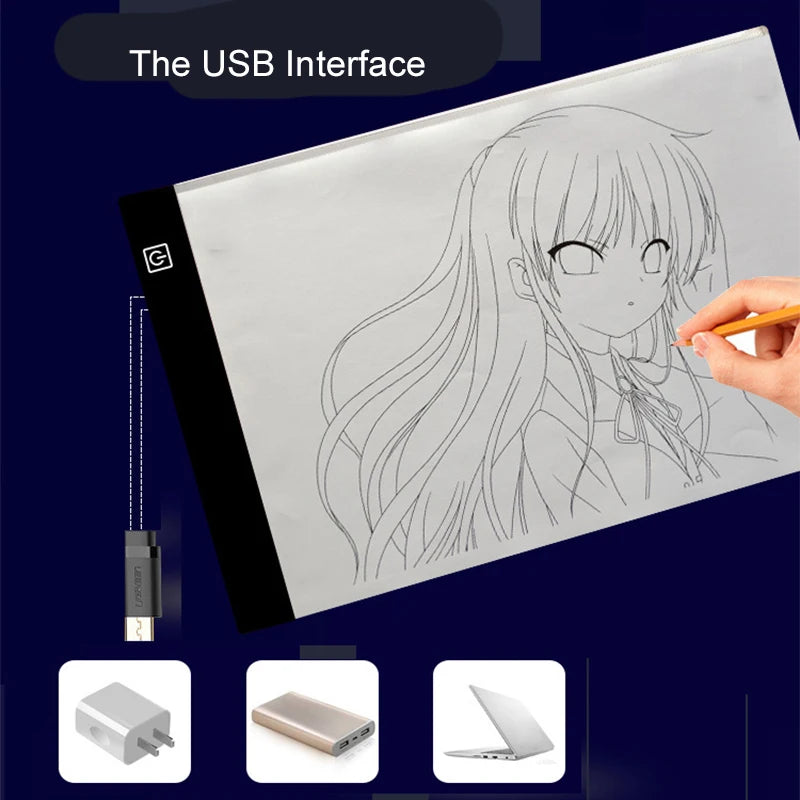 LED Light Tracing Pad for Kids – 3-Level Dimmable Drawing Copy Board