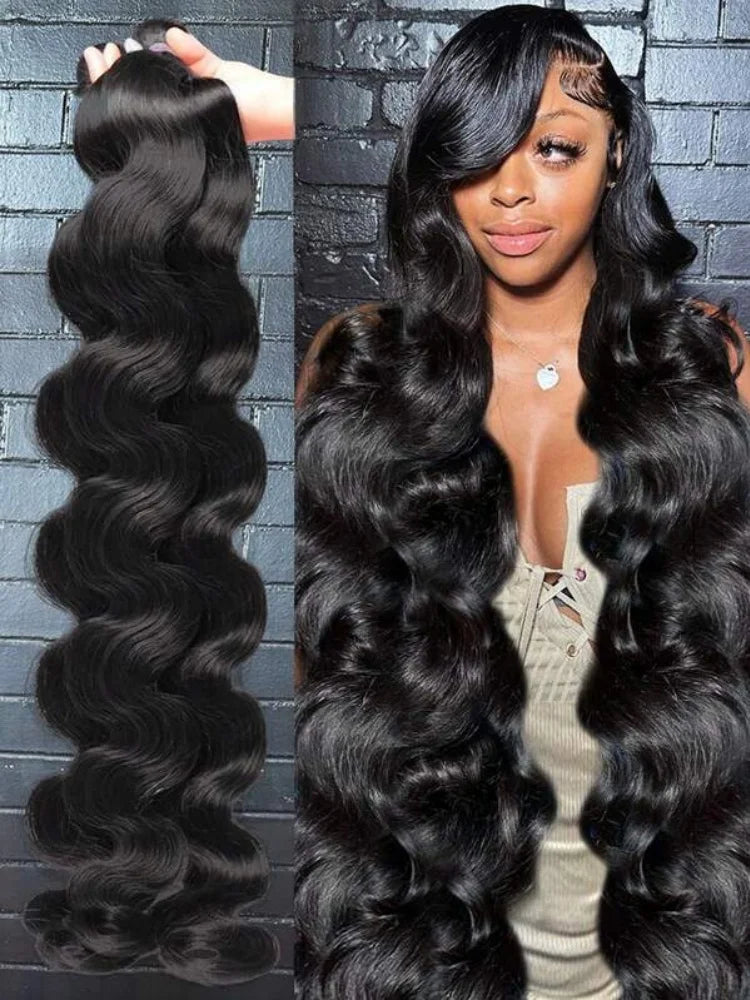 Brazilian Body Wave Human Hair Bundles – 12A Remy Virgin Hair, 10–42 Inches