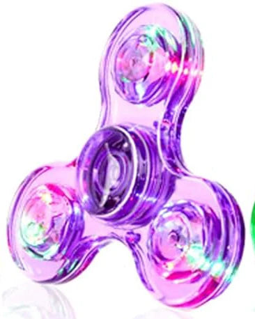 Crystal Luminous LED light Fidget Spinner Hand Top Spinners Glow in Dark EDC Stress Relief Toys Kinetic Gyroscope for Children