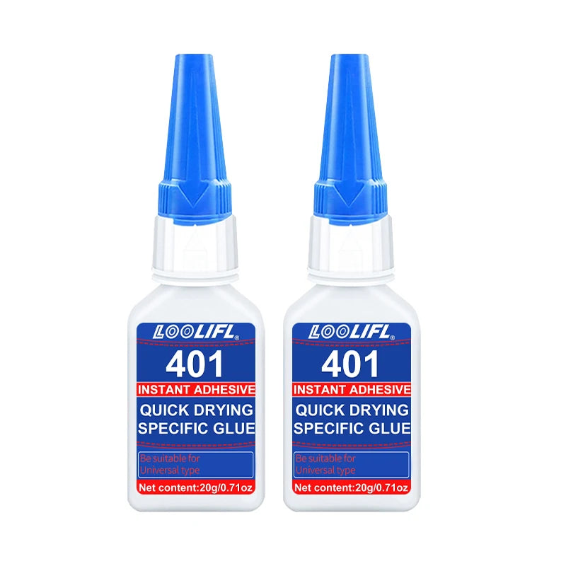 LOOLIFL 401 Super Cyanoacrylate Glue – Waterproof Medium CA Glue for Wood, Metal, Plastic, Ceramic & More (10ml or 20ml, Single or Multi-Packs)