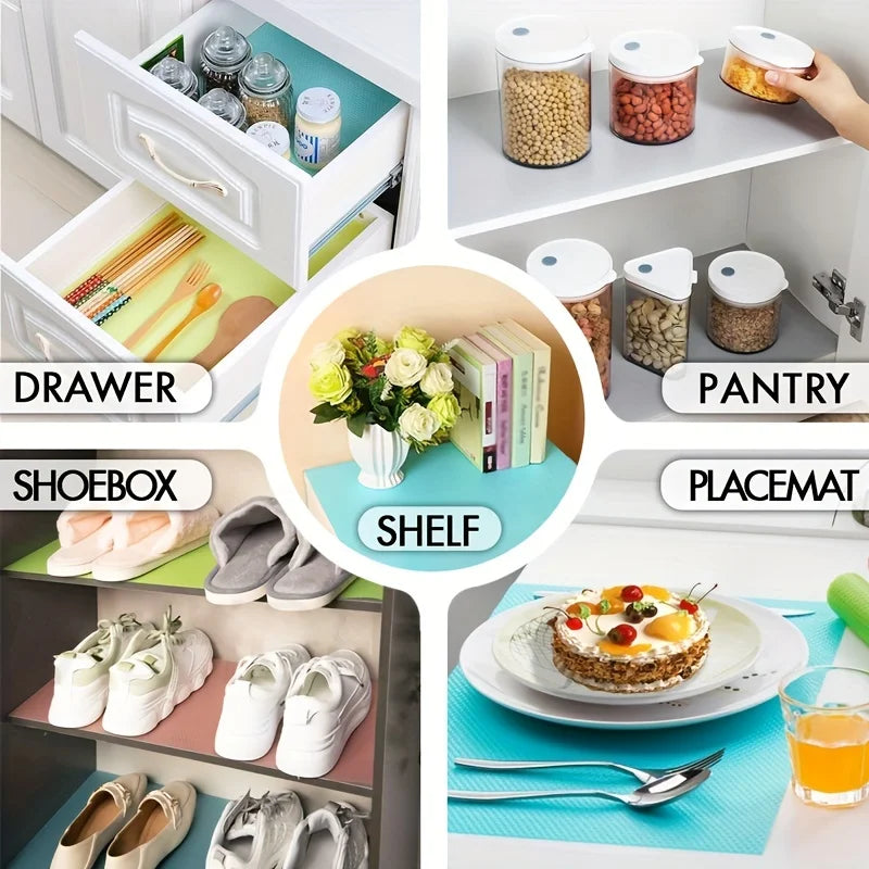 4PCS EVA Waterproof Refrigerator Liner Mat Washable Mildew Kitchen Pad Anti-oil Cabinet Drawer Placemat Heat-insulat Fridge M