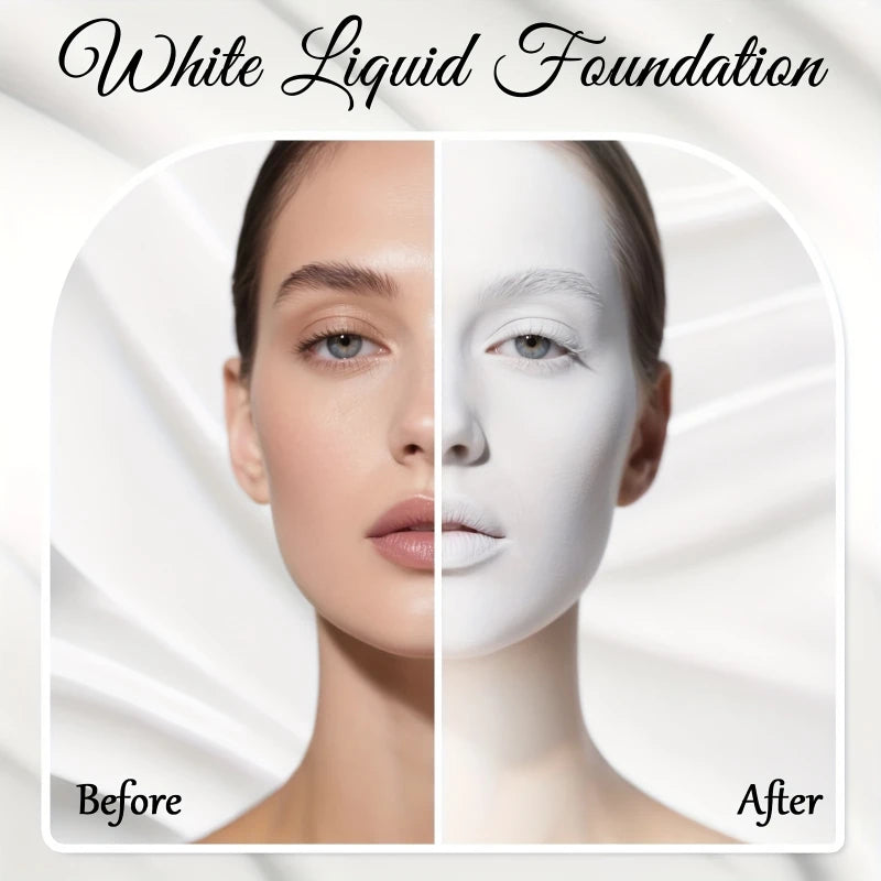 Pure White Liquid Foundation for COS Stage Makeup Long-lasting Concealer Mixable Pure White Foundation Adjuster Lighten&Brigh