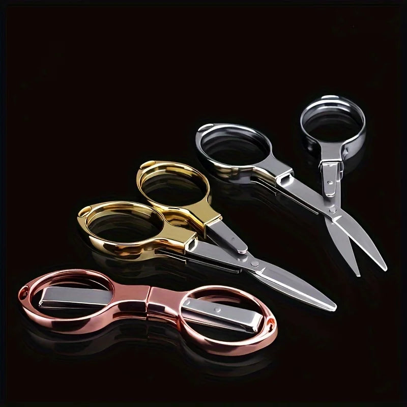 Folding Retractable Stainless Steel Scissors – Portable Travel & Everyday Craft Scissors in Rose Gold, Silver, Gold or Black