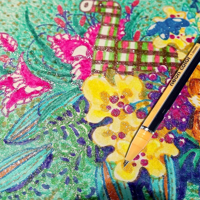 Kissbuty Glitter, Metallic, Pastel & Highlighter Gel Pens – 1.0mm Coloring Pens with Refills for Journaling, Art & Adult Colo