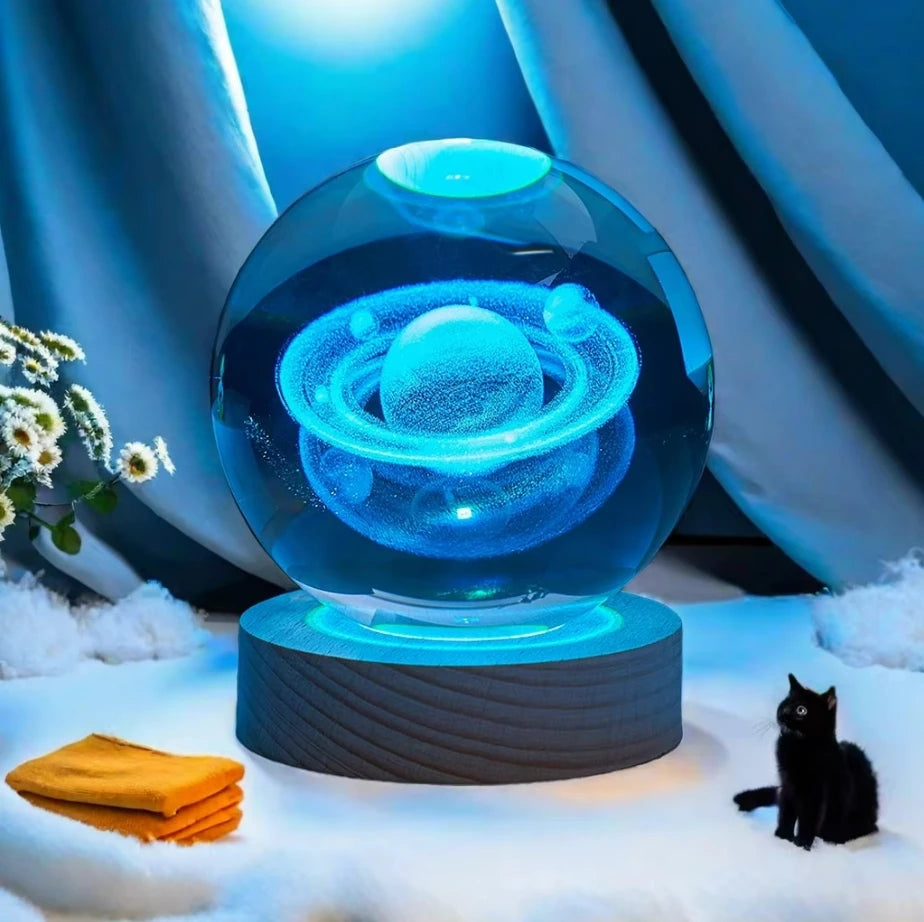Crystal Ball 3D Atmosphere Saturn Solar System MoonPlanets Crystal Ball Glass Ball Home Decoration Valentine's Day Gift Ornam