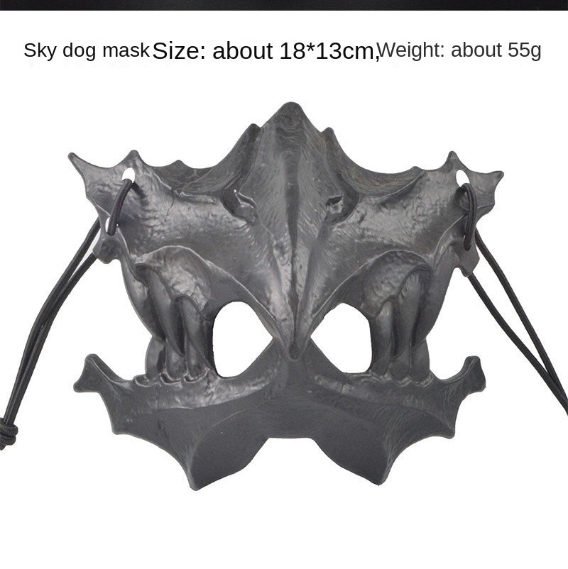 Japanese Half-Face Resin Mask – Dragon God, Tiger, Tengu, Wolf & Skull Styles for Halloween & Cosplay