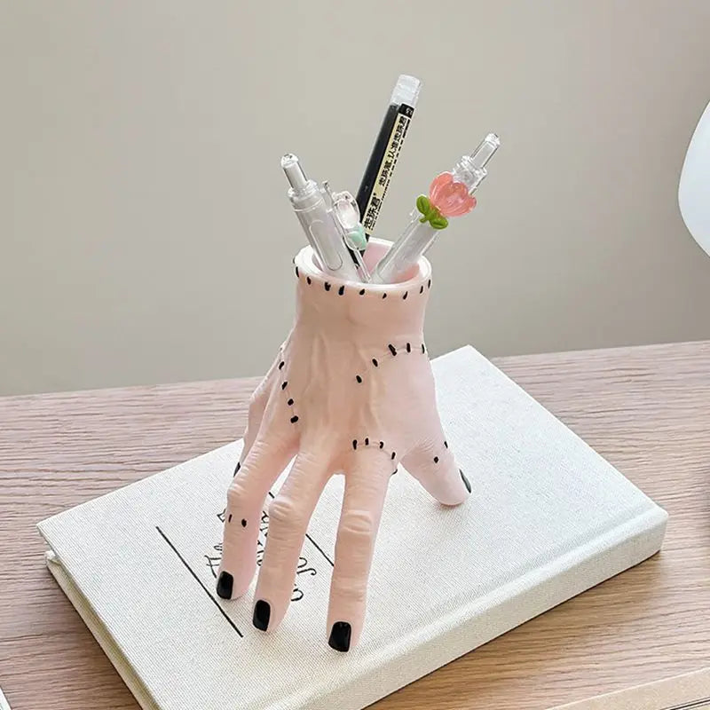 Scary Horror Palm Sculpture – Halloween Desk Pen Holder & Succulent Planter Ornament (2 Styles)