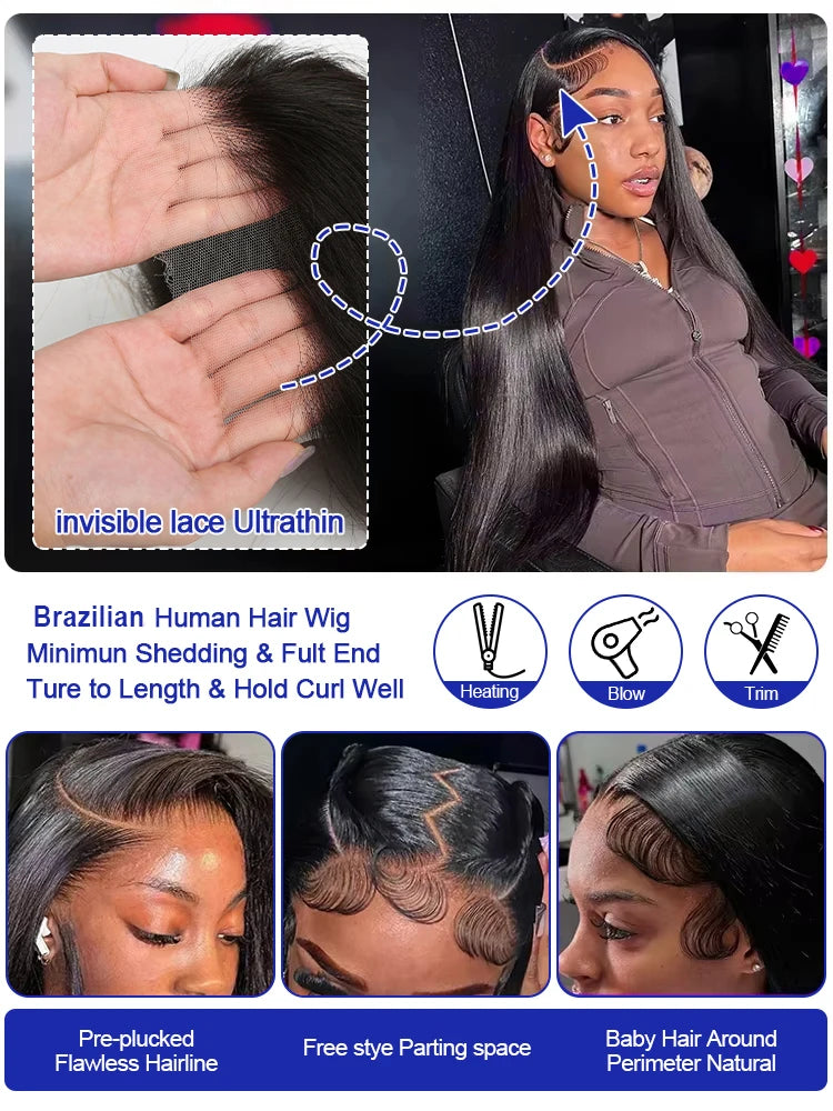 Bone Straight Lace Front Human Hair Wig