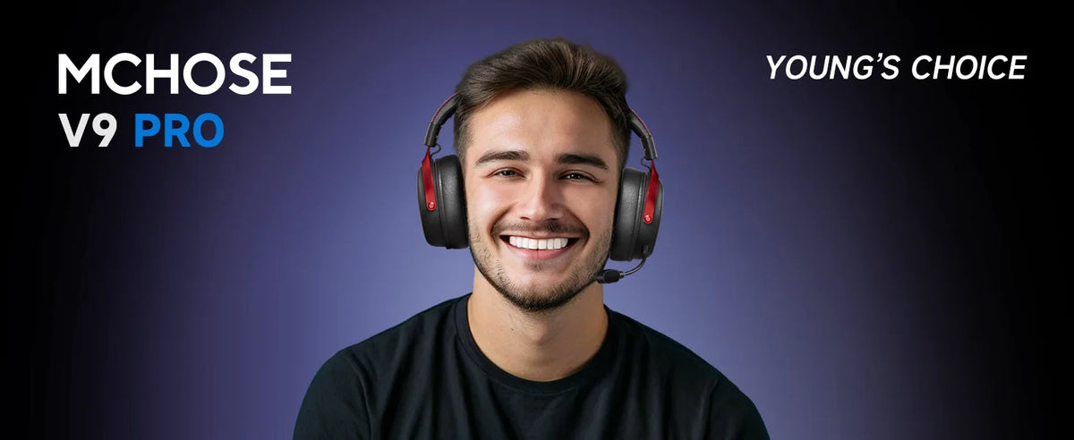 MCHOSE V9 Pro Wireless Gaming Headset 7.1Surround Sound Headphones Noise Canceling Mic Low Latency Lightweight for PS5 PC SWI