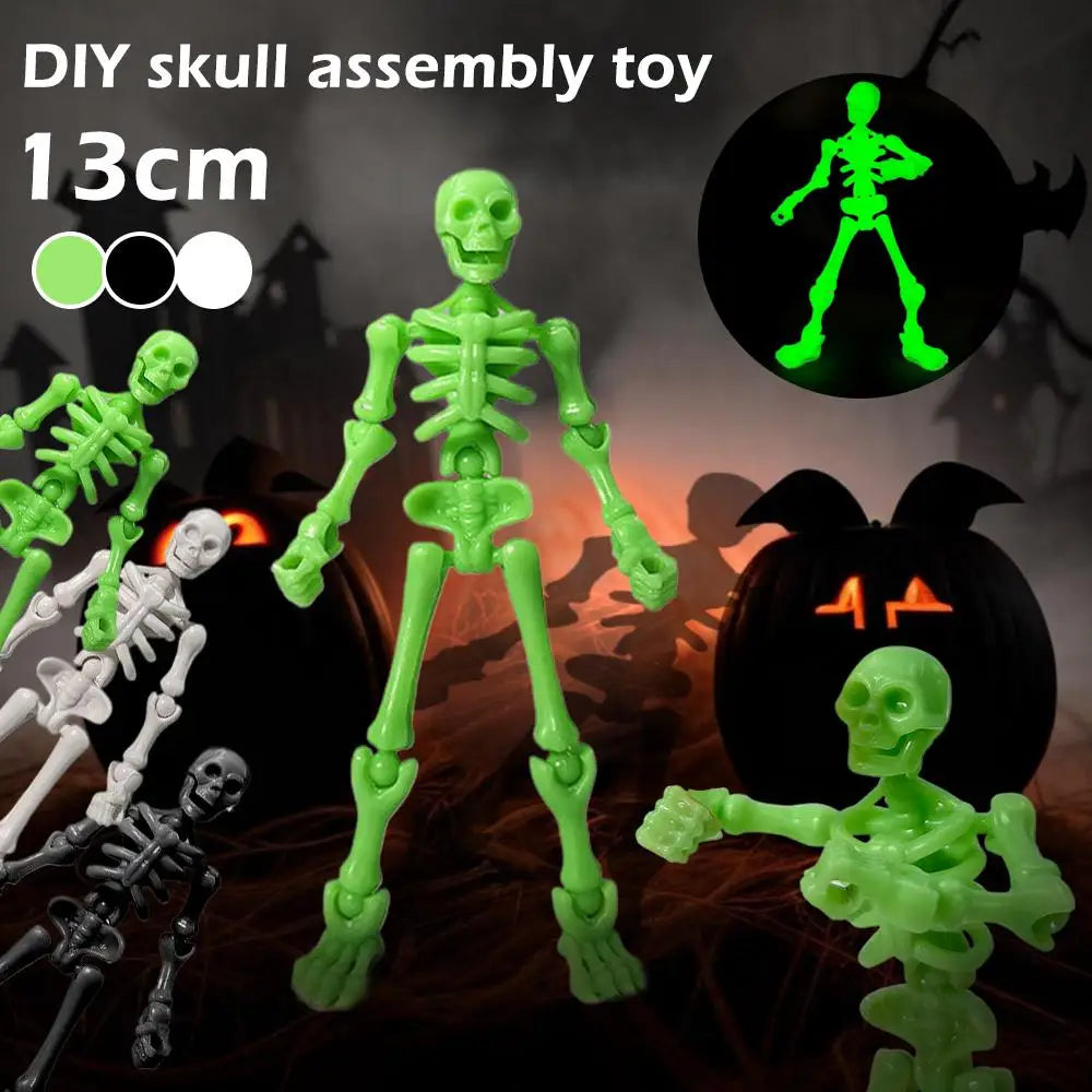 DIY Snap-Together Mini Poseable Skeleton Figurines – Halloween Craft & Haunted House Decor (3 Styles, Ages 14+)