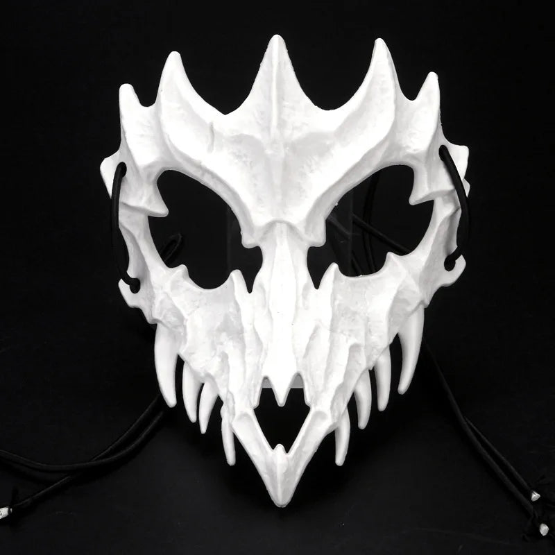 Japanese Half-Face Resin Mask – Dragon God, Tiger, Tengu, Wolf & Skull Styles for Halloween & Cosplay