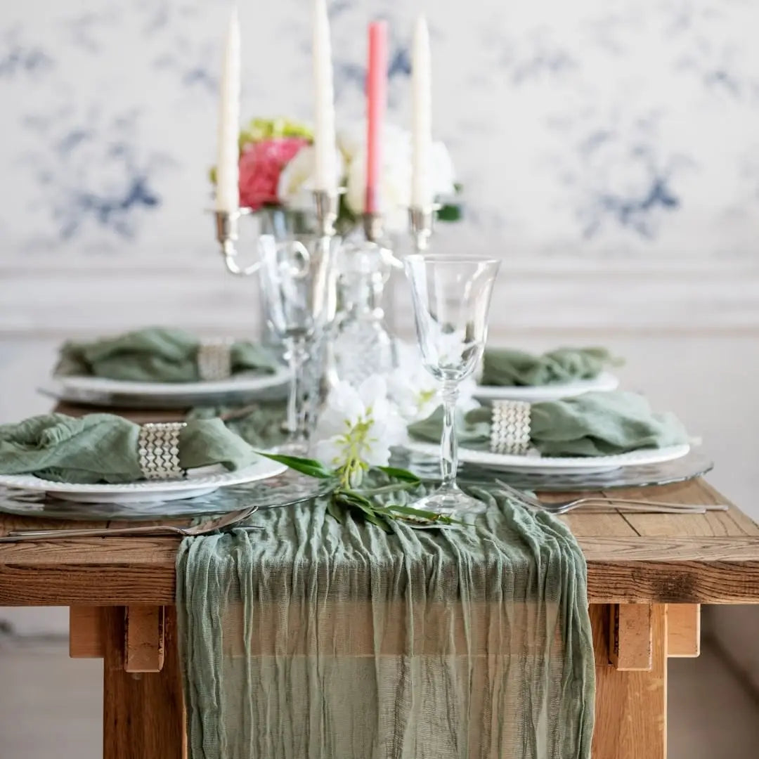 Wrinkle Cheesecloth Table Runner - Wedding & Holiday Decor