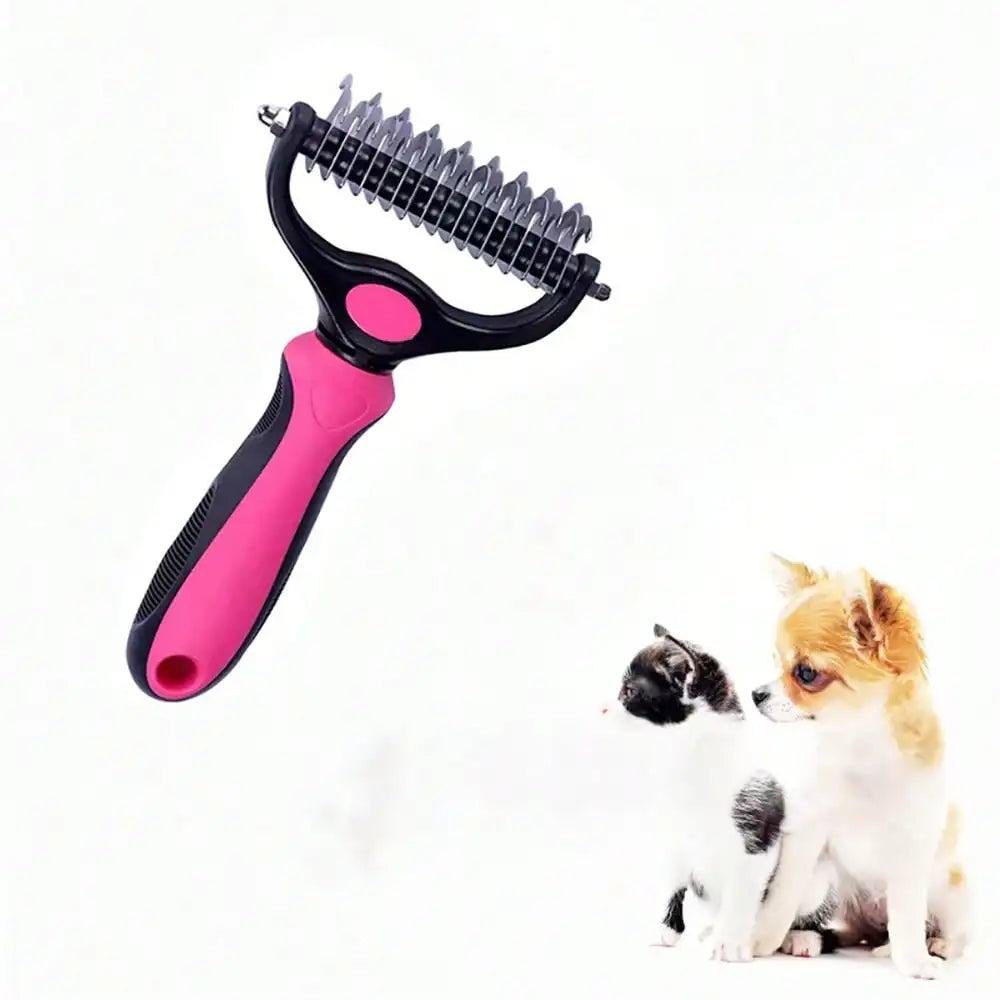 Pet Detangling Comb & Thinning Brush – Double-Sided Stainless Steel Grooming Tool for Cats & Dogs