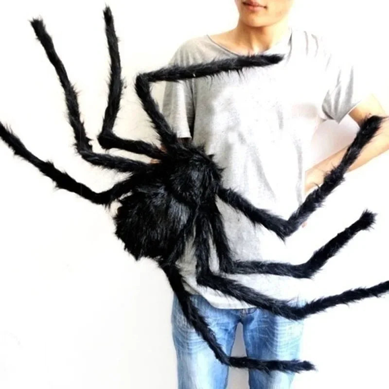 Giant Poseable Plush Spider – Halloween Decoration & Prank Prop for Indoor & Outdoor Haunted House (8 Sizes: 30cm–200cm)