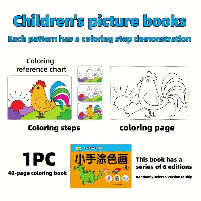 46-Page Kids Drawing & Painting Coloring Book – Educational Art Activity Book for Creative Learning (Gift for Boys & Girls)